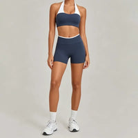 Women's Seamless Yoga Sets Sports Gym Fitness High-Waist Hip Lifting Shorts Suits Training Running Workout Beautiful Back Sets