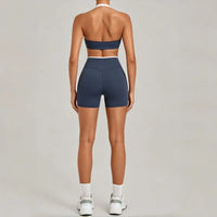 Women's Seamless Yoga Sets Sports Gym Fitness High-Waist Hip Lifting Shorts Suits Training Running Workout Beautiful Back Sets