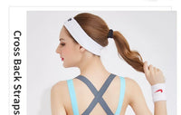 Sports Bra Women Patchwork Cross Back Straps Jogging Gym Crop Top Female Tops Fitness Yoga Shockproof Vest Sport Bras for Women