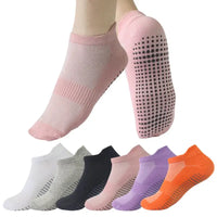 Women's non-slip yoga socks in multiple colors with grip soles