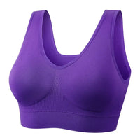 Purple women's seamless sports bra