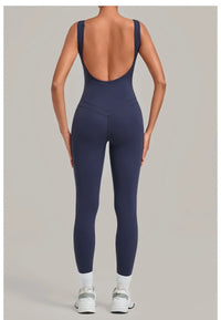 Women's Seamless Yoga Jumpsuits Fitness Sports Hip-lifting Beauty Back Sleeveless One-Piece Training Workout Running Bodysuits