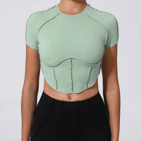 No Padded Women Yoga Sport T Shirts Fitness Clothes Short Sleeve Yoga Shirt Gym Top Running Active Wear Sport Tops