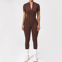 With Zipper Hollow Back Yoga Jumpsuit Sportswear Women Gym Clothes Running Fitness Yoga Backless Bodysuit