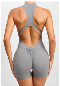 Women Yoga V Backless Jumpsuit Workout Bodysuit Sleeveless Gym Bodycon Sportswear Fitness Yoga Suit One Piece Outfit