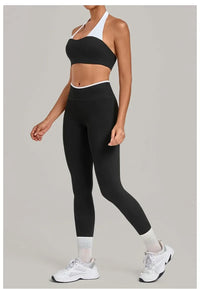 Women's Seamless Yoga Sets Sports Fitness Sleeveless Vest Hip-lifting Slim Fit Pants Suits Workout Gym Training Running Sets