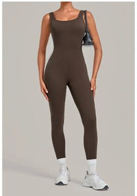 Women's Seamless Yoga Jumpsuits Fitness Sports Hip-lifting Beauty Back Sleeveless One-Piece Training Workout Running Bodysuits