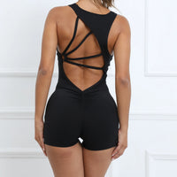 Padded Jumpsuit Sport Women Yoga Bodysuit Fitness Wear Gym Sportswear High Elastic Workout Running Clothes