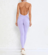 Women's Seamless Yoga Jumpsuits Sports Fitness Peach Hip-lifting Beauty Backless One-piece Pocket Tight Workout Gym Bodysuit
