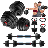 5-in-1 Adjustable Free Weights Set: Dumbbell & Kettlebell