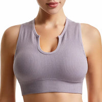 New Sports Bra Women Sexy Deep U-neck Push Up Gym Jogging Yoga Fitness Shockproof Vest Crop Tops Female Sport Bras Set for Women
