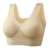 Beige women's sports bra