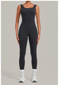 Women's Seamless Yoga Jumpsuits Fitness Sports Hip-lifting Beauty Back Sleeveless One-Piece Training Workout Running Bodysuits
