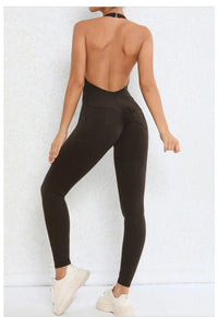 Backless Gym Jumpsuit Sport Overalls Women Nylon Yoga Workout Clothes for Women Fitness Clothing Gym Sets Womens Outfits