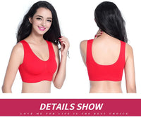 Red women's seamless sports bra