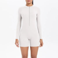 Women's Yoga Jumpsuits Sports Fitness Backless Half Zipper Peach Hip-Lifting Naked Feel Gym Running Workout One-Piece Bodysuits