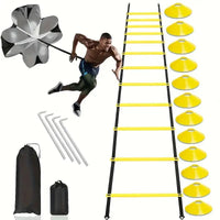 Soccer resistance training parachute with sprint harness