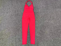 Women's Seamless Yoga Jumpsuits Sports Fitness Peach Hip-lifting Beauty Backless One-piece Pocket Tight Workout Gym Bodysuit