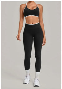 Women's Seamless Yoga Sets Sports Fitness Gym Sleeveless Vest Hip-lifting Slim Fit Pants Suits Running Training Workout Sets