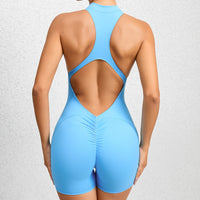 Women Yoga V Backless Jumpsuit Workout Bodysuit Sleeveless Gym Bodycon Sportswear Fitness Yoga Suit One Piece Outfit