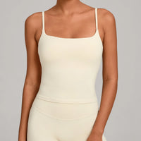 GYM Tank Top With Built In Bra women's Yoga clothing running Square Neck fitness vest beautiful back sports Workout