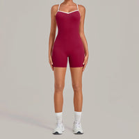 Women's Seamless Yoga Jumpsuits Fitness Sports Gym Hip-lifting Sleeveless One-piece Backless Workout Training Shorts Jumpsuit