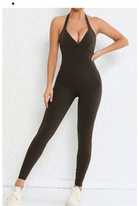 Backless Gym Jumpsuit Sport Overalls Women Nylon Yoga Workout Clothes for Women Fitness Clothing Gym Sets Womens Outfits