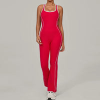 Sexy Backless Bodysuit Women's Set Tracksuits Fitness Sports Jumpsuit Yoga One-piece Suit Flared Pant Fast Dry Workout Clothes