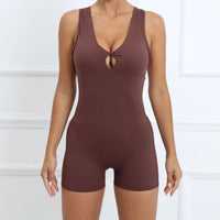 Padded Jumpsuit Sport Women Yoga Bodysuit Fitness Wear Gym Sportswear High Elastic Workout Running Clothes
