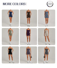 Womens Two Way Wear Bodysuit Sleeveless Yoga Stretch One Piece Romper Sexy Fitness Side Pockets Sportwears Bodysuit