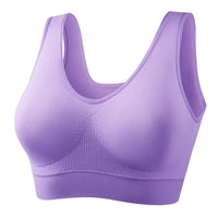 Purple women's seamless sports bra