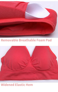 Red seamless gym sports bra