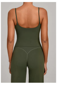 GYM Tank Top With Built In Bra women's Yoga clothing running Square Neck fitness vest beautiful back sports Workout