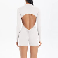 Women's Yoga Jumpsuits Sports Fitness Backless Half Zipper Peach Hip-Lifting Naked Feel Gym Running Workout One-Piece Bodysuits