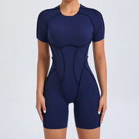 Short Jumpsuit Gym Clothes For Women Sportswear Fitness Overalls Backless Scrunch Booty Yoga Suit Sports Set Outfit