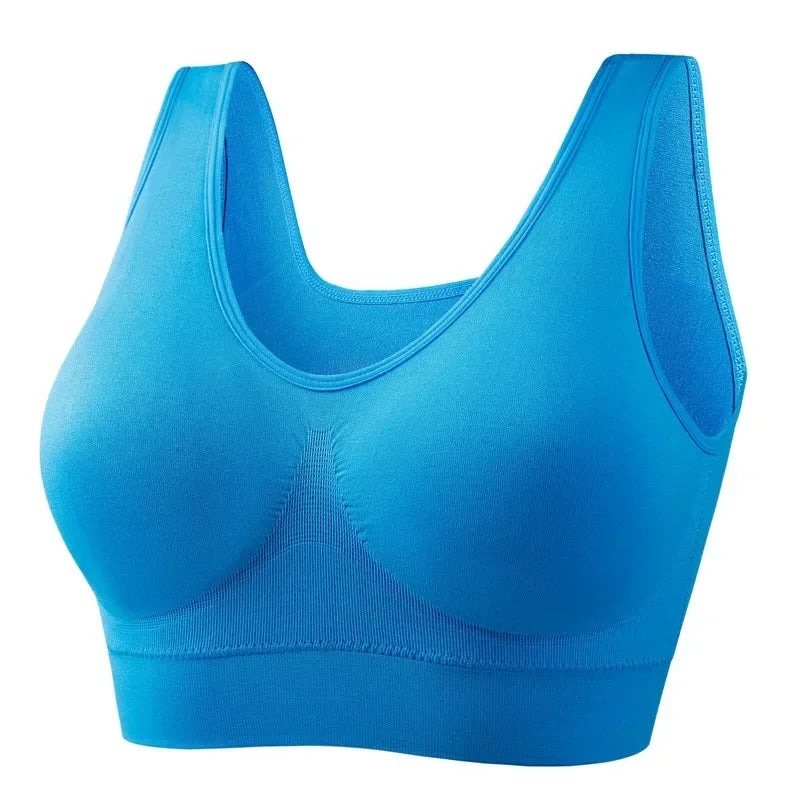 Blue women's sports bra