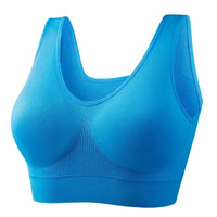 Blue women's sports bra