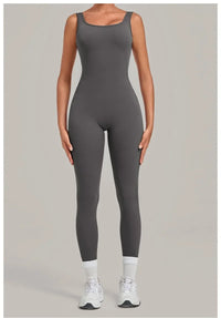 Women's Seamless Yoga Jumpsuits Fitness Sports Hip-lifting Beauty Back Sleeveless One-Piece Training Workout Running Bodysuits