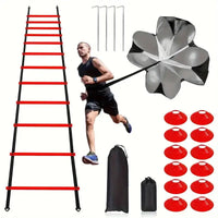 Red soccer resistance parachute training equipment