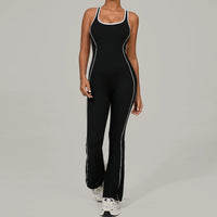 Sexy Backless Bodysuit Women's Set Tracksuits Fitness Sports Jumpsuit Yoga One-piece Suit Flared Pant Fast Dry Workout Clothes