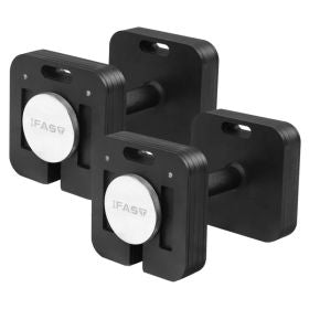 Adjustable dumbbells set 50LB 9-in-1 square dumbbell pair in black