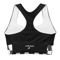 Checkered flag Recycled Longline Sports Bra