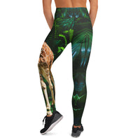 Tall Giraffe Surrounded by Greenery Yoga Leggings