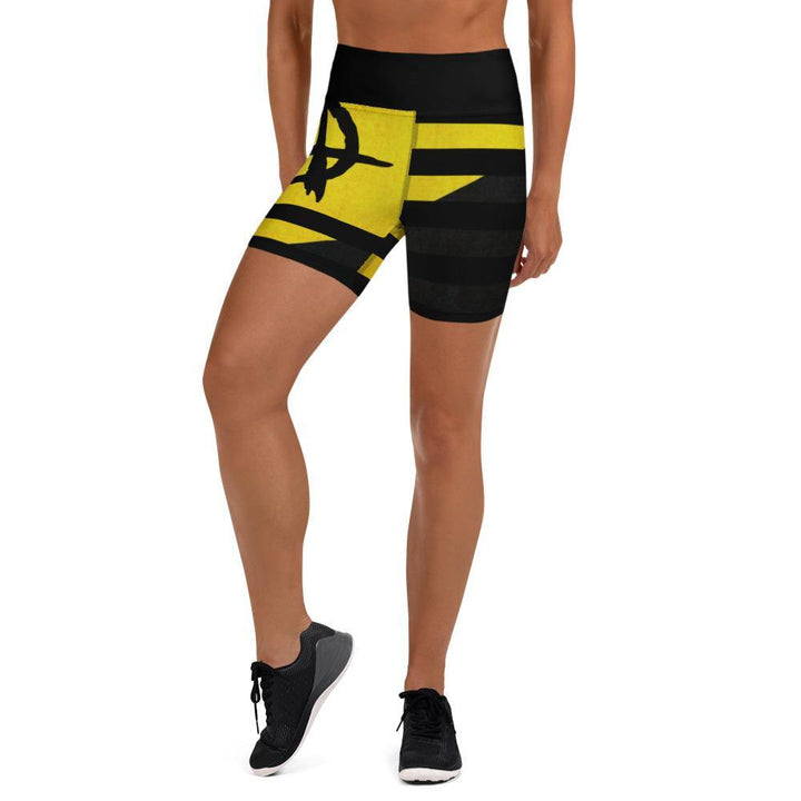 Ancap Anarchy Yoga Shorts - Level Up Fitness Shop