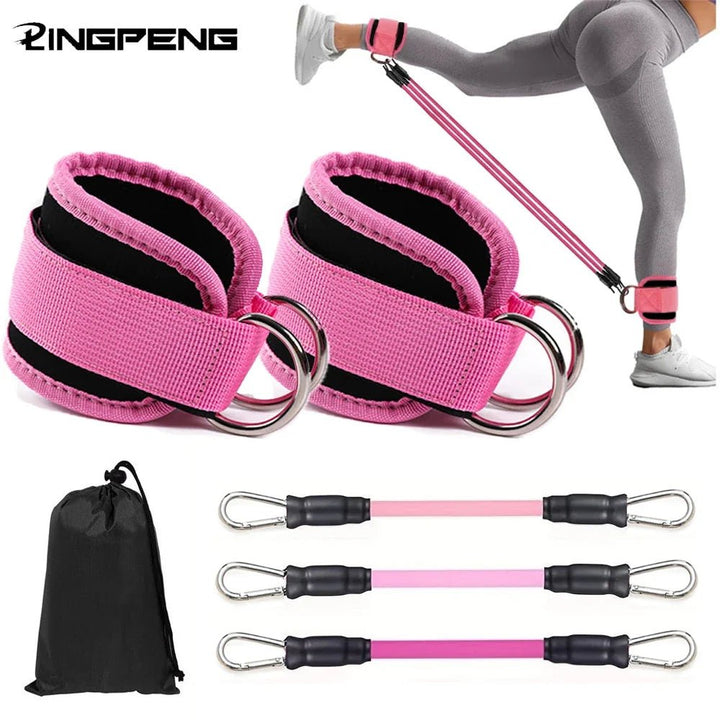 Ankle Straps Resistance Bands Set Fitness Workout Exercise Equipment Ankle Weight Yoga Elastic Fitness Band For Gym Man Woman - Level Up Fitness Shop