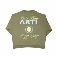ARTI “Let’s Play” Heavyweight Crewneck – Olive Green - Level Up Fitness Shop