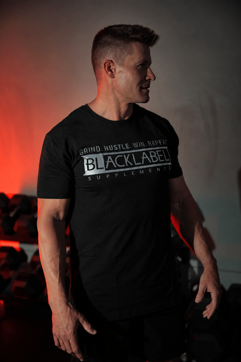 BLACKLABEL Black Logo T-Shirt - Level Up Fitness Shop