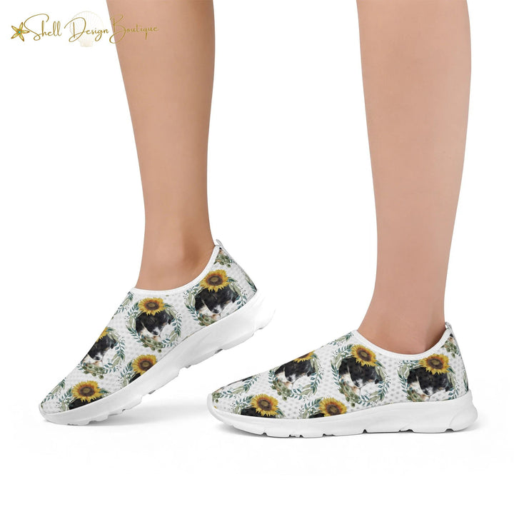 Cute Black Puppy Lightweight Adult Yoga Shoes for Women and Men
