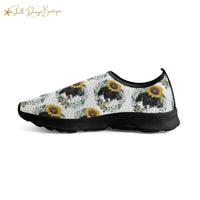 Cute Black Puppy Lightweight Adult Yoga Shoes for Women and Men