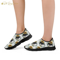Cute Black Puppy Lightweight Adult Yoga Shoes for Women and Men